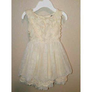 6/9M Burlap Rosette Flwr Dress